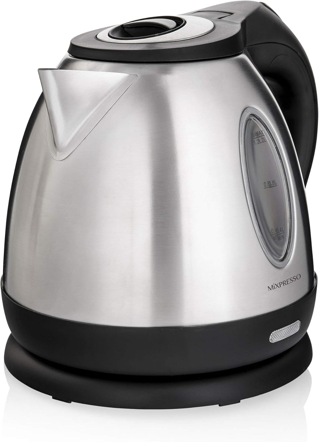 Mixpresso 1.2L Roesvrye Staal Klein Elektriese Ketel, Koordlose 1500w Vinnige Kookpot, Draagbare Warmwater Elektriese Teeketel Met Droogkookbeskerming & Outomatiese Afskakeling