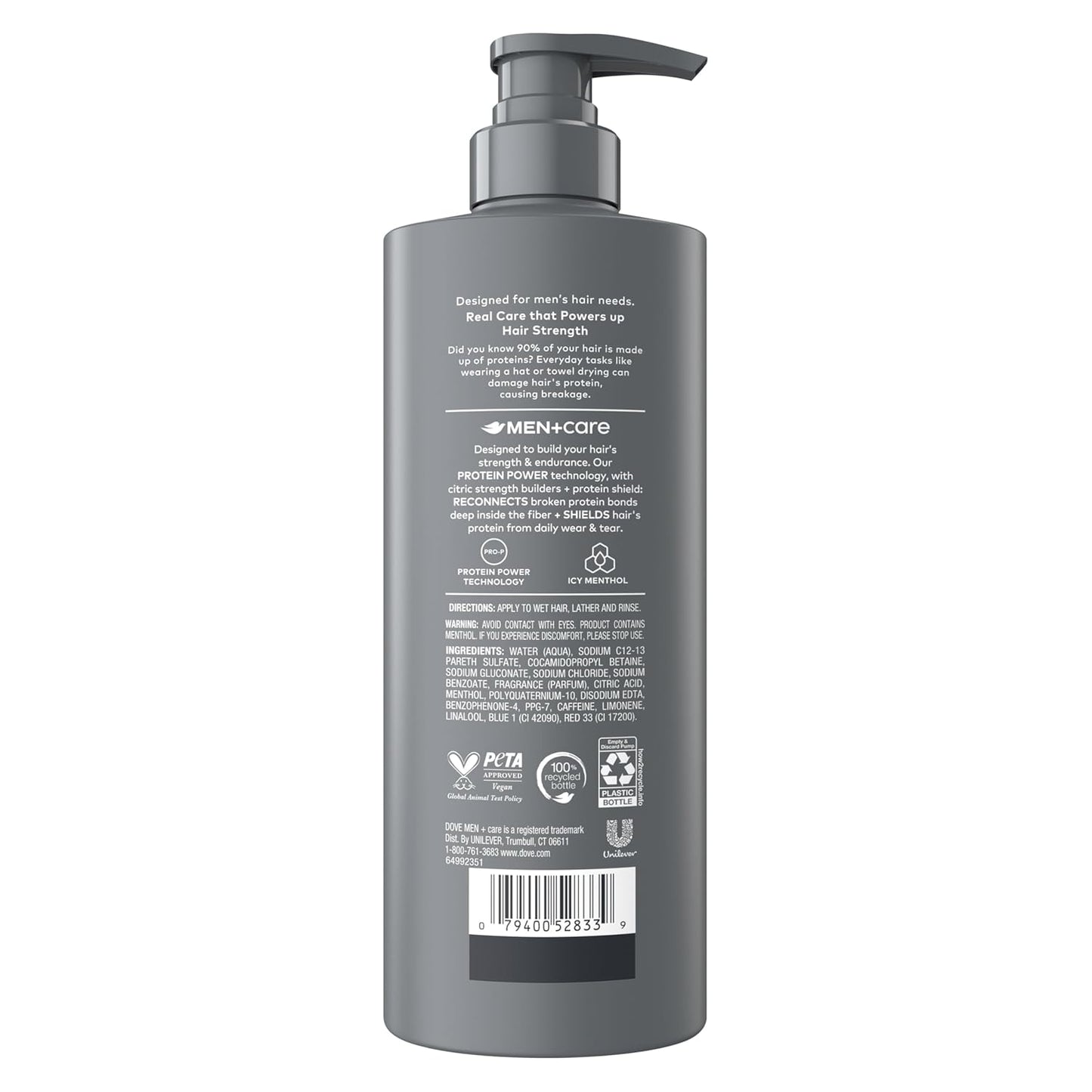 Dove Men+Care Shampoo Cooling Relief for Instantly Cools Scalp, with Icy Menthol, 18 FL OZ (2 CT)