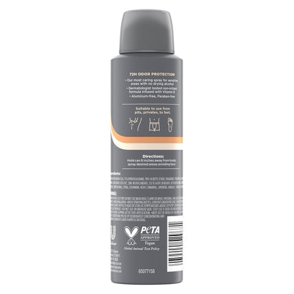 Dove Men+Care Whole Body Deo Spray Cedar + Shea Butter – Aluminum‑Free Dermatologist‑Tested | 4 oz (Pack of 2)