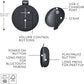 Ultimate Ears MINIROLL Ultra-Portable Waterproof Bluetooth Speaker, Big Bass, IP67 Dustproof, 131 ft (40 m) Range - Gentle Black