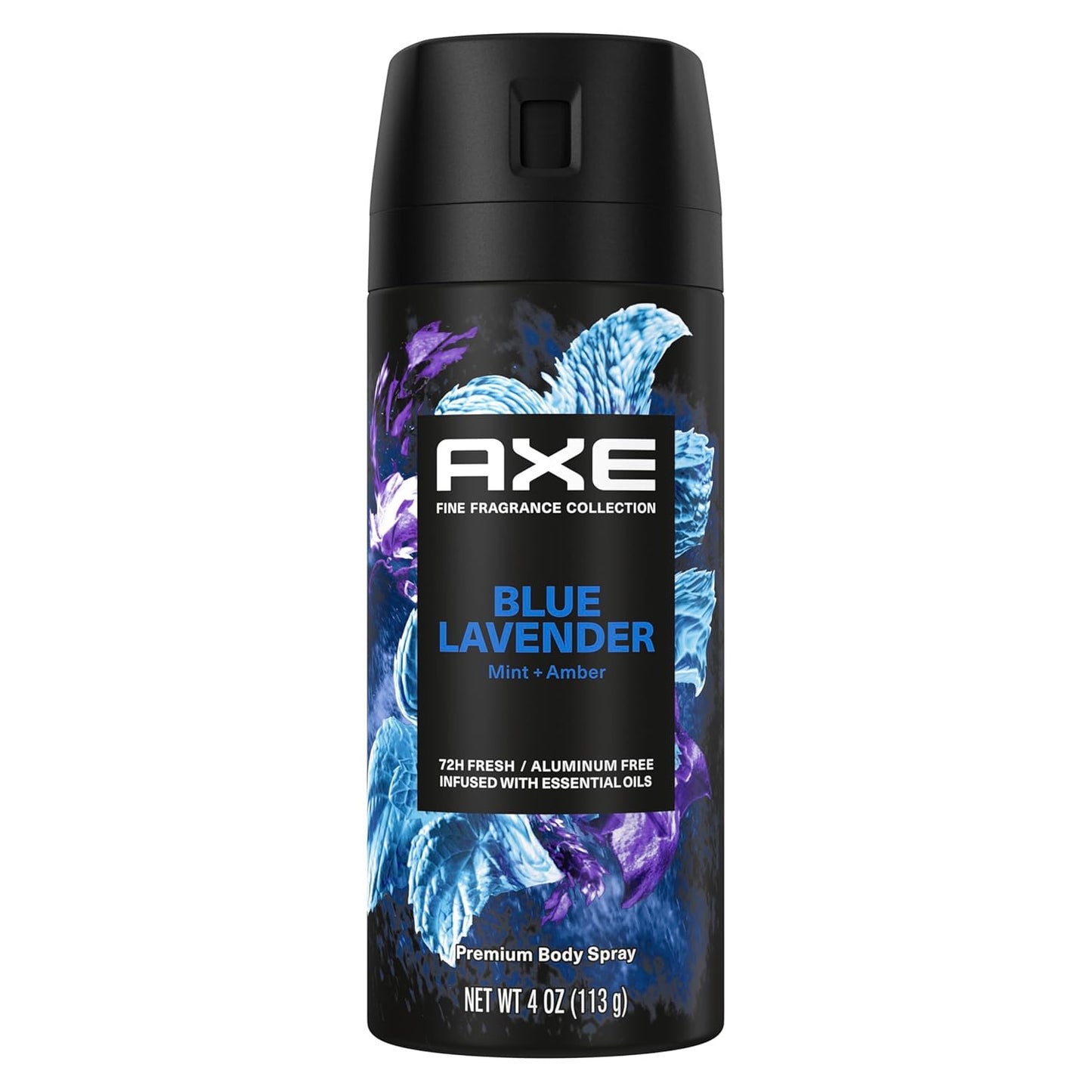 AXE Fine Fragrance Collection Premium Deodorant Body Spray for Men Blue Lavender w/ 72H Odor Protection - 4 oz (Pack of 2)