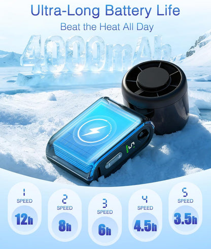 Mini Draagbare Handheld Turbo Fan 5-Spoed Herlaaibaar - Swart