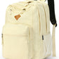 26L Backpack for School, College, and Travel: Water Resistant Bookbag with 8 Compartments - Beige