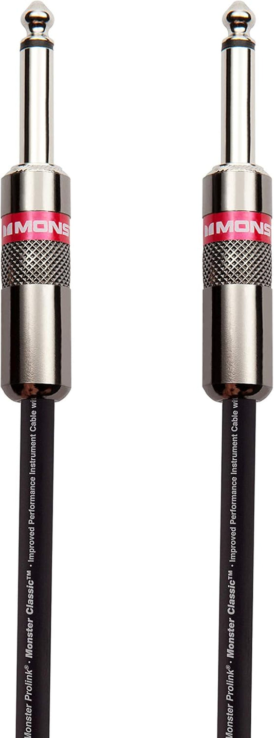 Monster Prolink Classic Instrument kitaarkabel – 3 vt Reguit-na-reguit instrumentkabel. Alle metaal & Duraflex buitebaadjie. 90% koper gevlegde skild Monster instrumentkabel