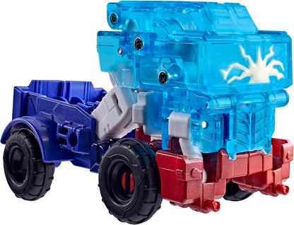 Transformers CYBERWORLD Optimus Prime Cyber Changers Energon Surge 4-Inch Action Figure Quick Change to Truck Mode - Robot Toys (Kids 6+)