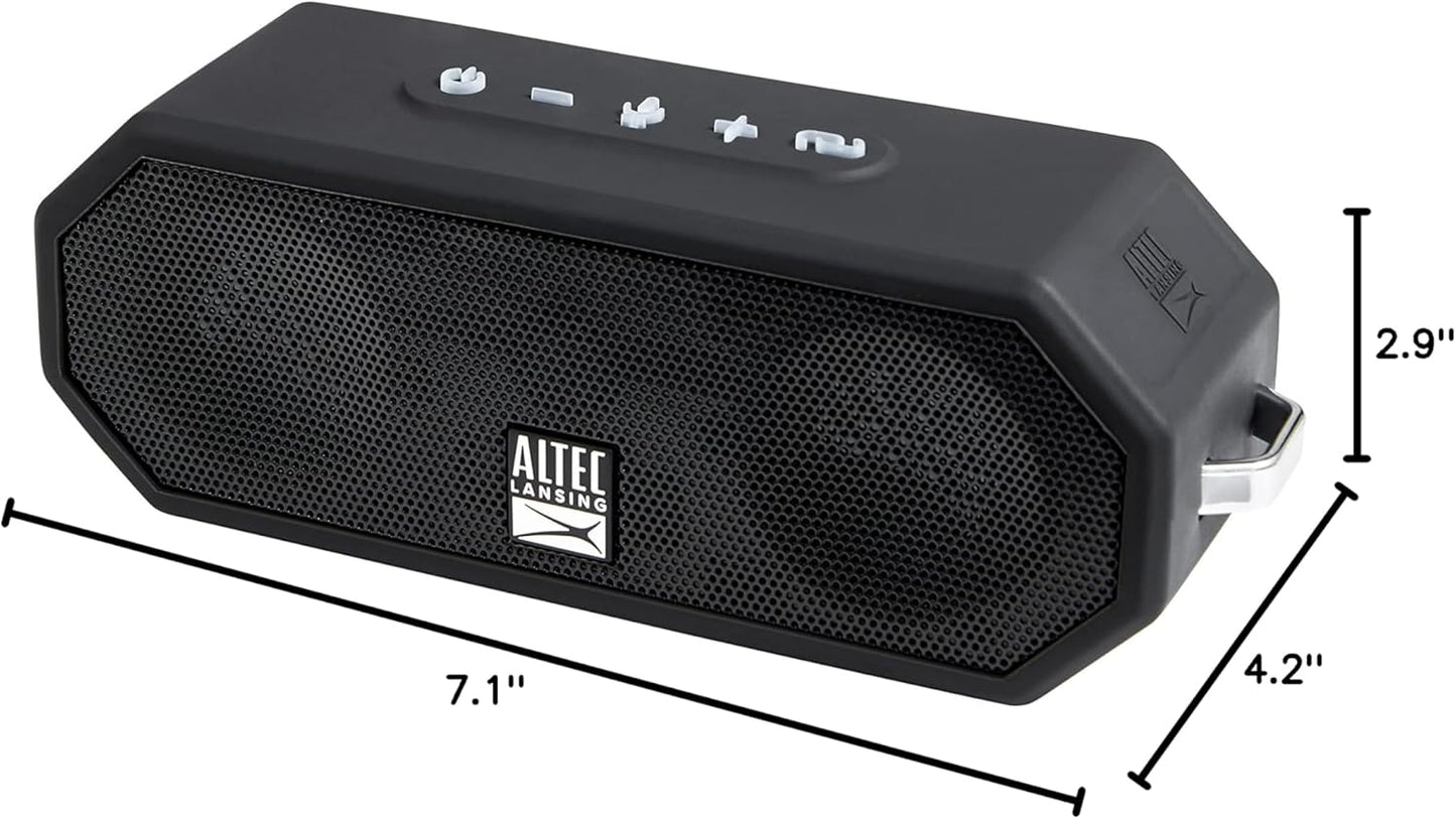 Altec Lansing LifeJacket H2O 4 - Waterdigte Bluetooth Luidspreker, Duursame & Draagbare Luidspreker met Stemassistent, 10 Uur Batterylewe & 100 Voet Bereik, Swart