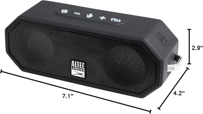 Altec Lansing LifeJacket H2O 4 - Waterdigte Bluetooth Luidspreker, Duursame & Draagbare Luidspreker met Stemassistent, 10 Uur Batterylewe & 100 Voet Bereik, Swart