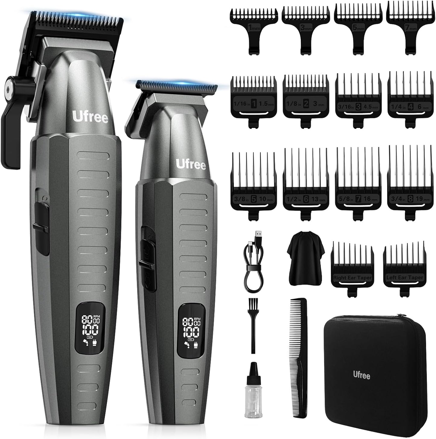 Professional Hair Clippers for Men, Clippers and Trimmers Set, Barber Clippers, Electric Beard Trimmer with Barber Bag, Gifts for Men