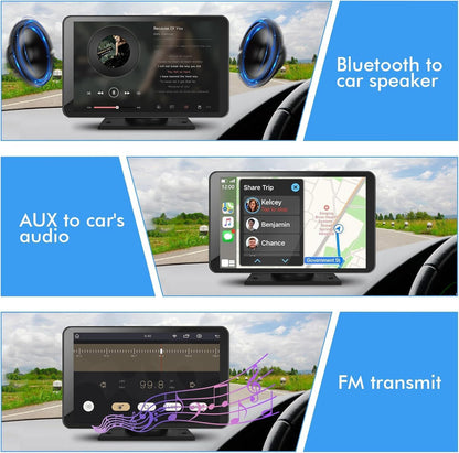 Double Din HD 7" Multimedia Player  Wireless Touchscreen Car Stereo Car Play & Android Auto, GPS, Voice Control, Mirror Link, Bluetooth Hands-Free
