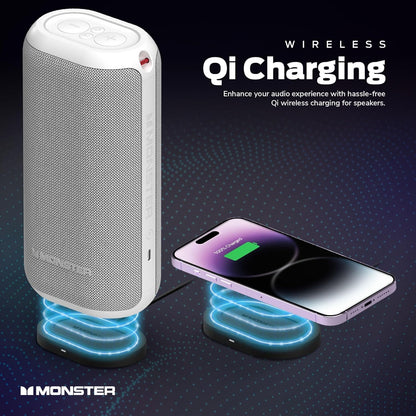 Monster DNA Max Portable Bluetooth Speaker, Loud Speaker with 360 Bass Sound and 10W Wireless Charging Pad, IP67 Waterproof - Indoor and Outdoor Use