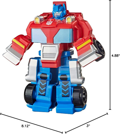 Transformers Playskool Heroes Rescue Bots Academy Team Optimus Prime, 4.5-Inch Action Figure, Kids Converting Robot Toy, (Ages 3+)