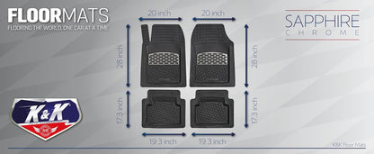 3D-motorvloermatte Dik Swaardiens Duursaam Universeel – Saffier-koolstof Diep Bak vir Motors, Sportnutsvoertuie, Minibussies, Vragmotors