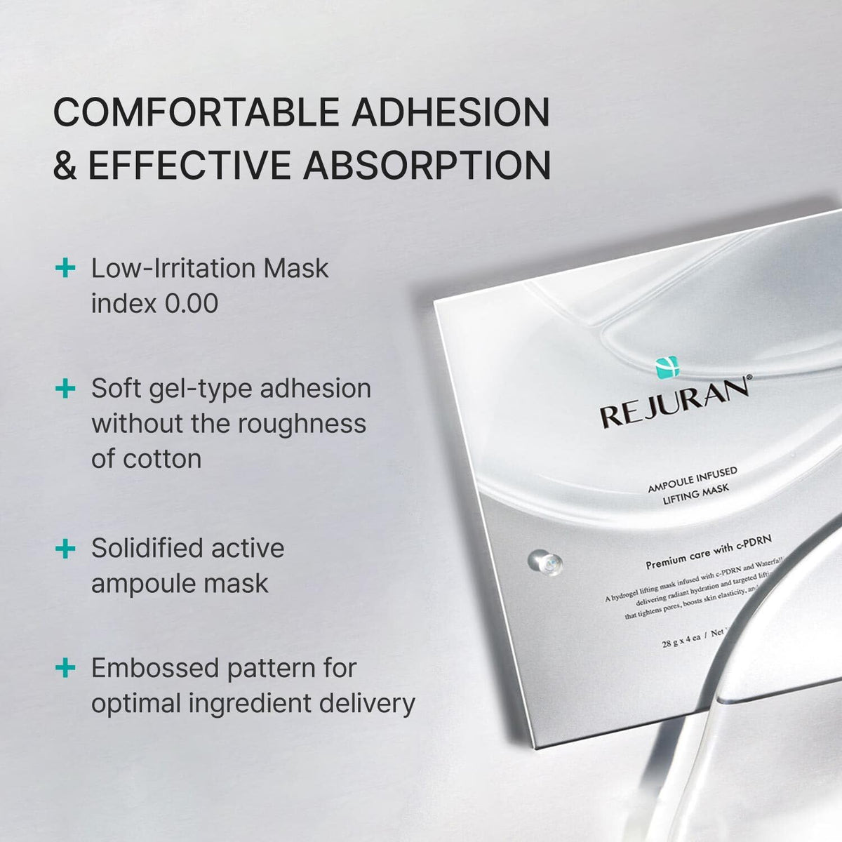 REJURAN Ampoule Infused Lifting Mask, DOT™ c-PDRN® Hydrogel, 4 Count