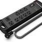 Monster Pro MI Professional Surge Protector Power Strip with Fireproof MOV Technology for Computers, Amplifiers, Pedal Boards, and Pro Audio Gear - 1960 Joule, 15 ft Cord, 8 Outlet, 2 USB