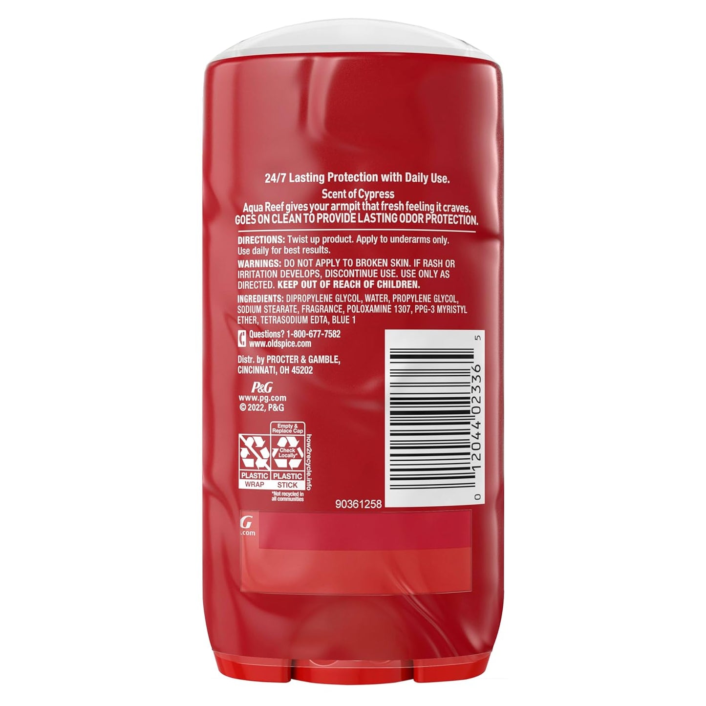 Old Spice Aluminum Free Deodorant for Men, 24/7 Odor Protection, 24/7 Freshness & Lasting Scent - Aqua Reef (Pack of 2)