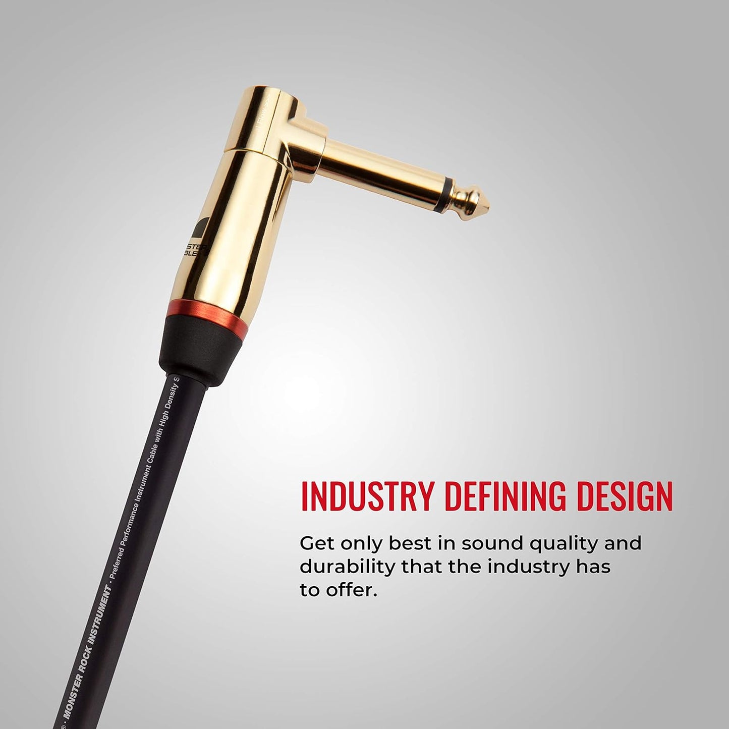 Monster Prolink Rock Instrument Cable. 8 in Right Angle to Right Angle Guitar Cable. for Electric Guitar Cable. 95% Copper Braided Shielded Guitar Cable
