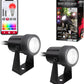 Monster Smart Outdoor RGB+IC+WW Spotlights 2 Pack, Dimmable LEDs, Sound Reactive, IP44 Water & Weather Resistant, Compatible with Alexa, Siri, Google Home, Monster App, Razer Chroma, Voice Controlled