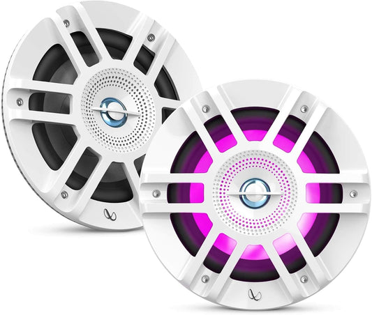 Infinity Kappa Marine Series White 6.5 Inches Premium 2-Way RGB LED Coaxial Speakers (Pair)