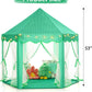Monobeach Princess Tent Girls Green Large Playhouse Kids Castle Play Tent with Star Lights Gift Toy for Children Indoor and Outdoor Games