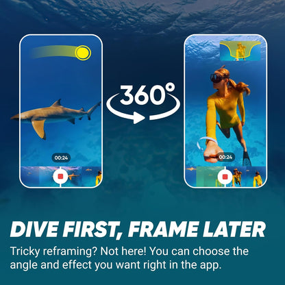 Insta360 X4 Invisible Dive Bundle - 8K Waterproof 360 Action Camera, 4K Wide-Angle Video, Invisible Selfie Stick, Removable Lens Guards, 135 Min Battery Life, AI Editing, Stabilization