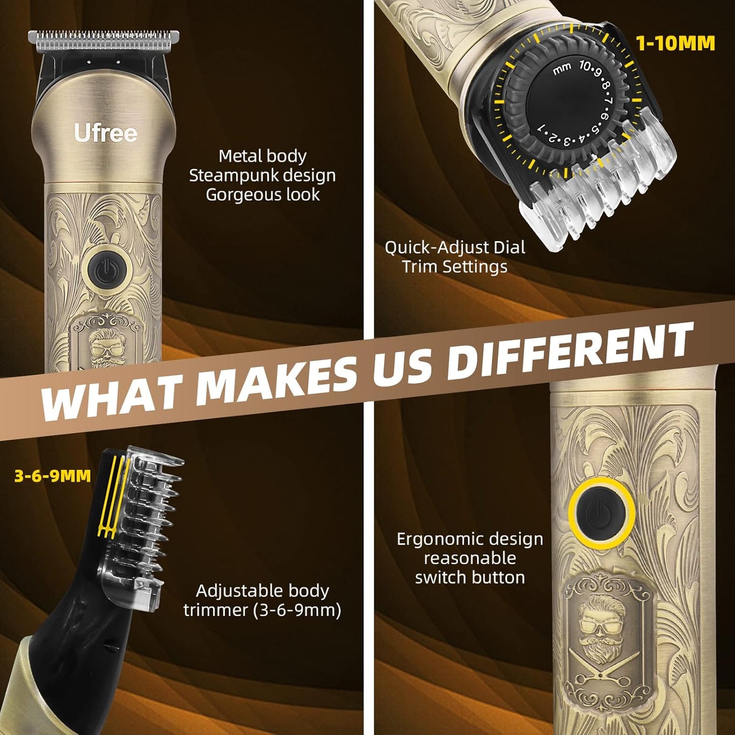 Beard Trimmer for Men, Foil Shaver Electric Razor, Shavers for Body Face Nose Ear, Cordless Hair Trimmer, Professional Hair Clippers, Mustache Grooming Kit Birthday Gifts for Men
