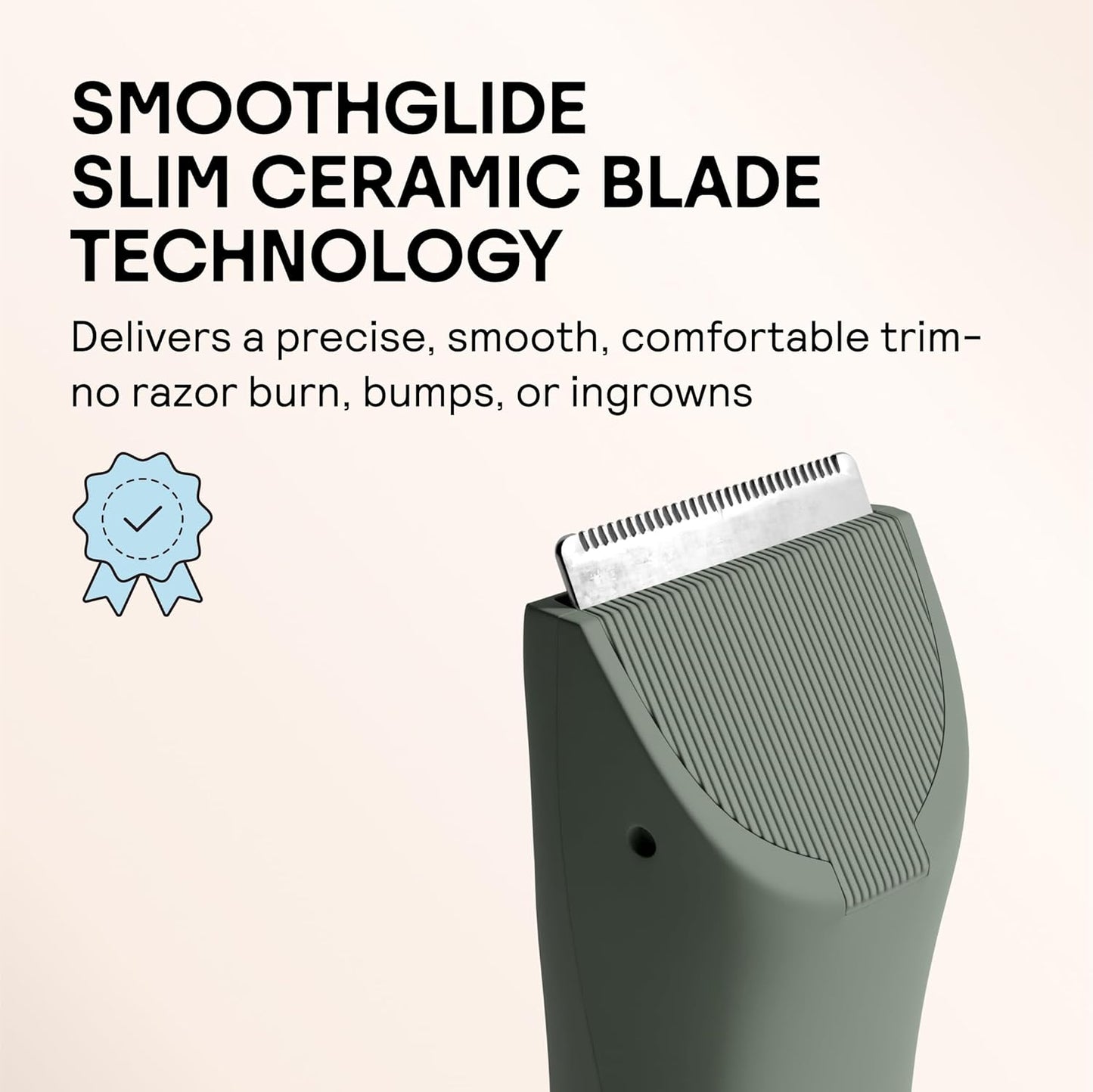 MERIDIAN - Slimmer Trimmer Replacement Blade - Ceramic Blades for Electric Body & Pubic Hair Trimmer, Sage, 1 Pack