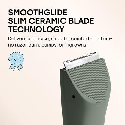 MERIDIAN - Slimmer Trimmer Replacement Blade - Ceramic Blades for Electric Body & Pubic Hair Trimmer, Sage, 1 Pack