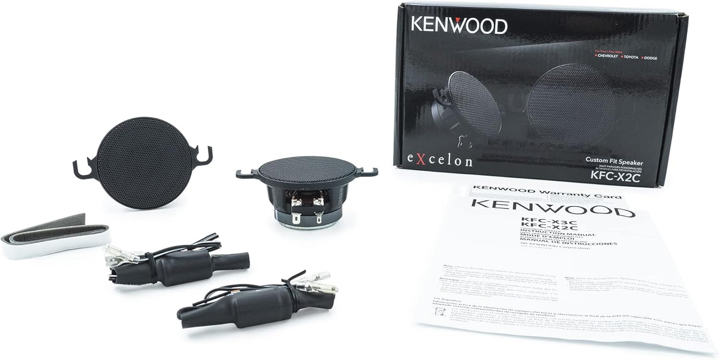 Kenwood eXcelon KFC-X2C 2.5-duim Mid Range Fabrieksvervanging Motorluidsprekers, 120 Watt Maksimum Krag (Paar)
