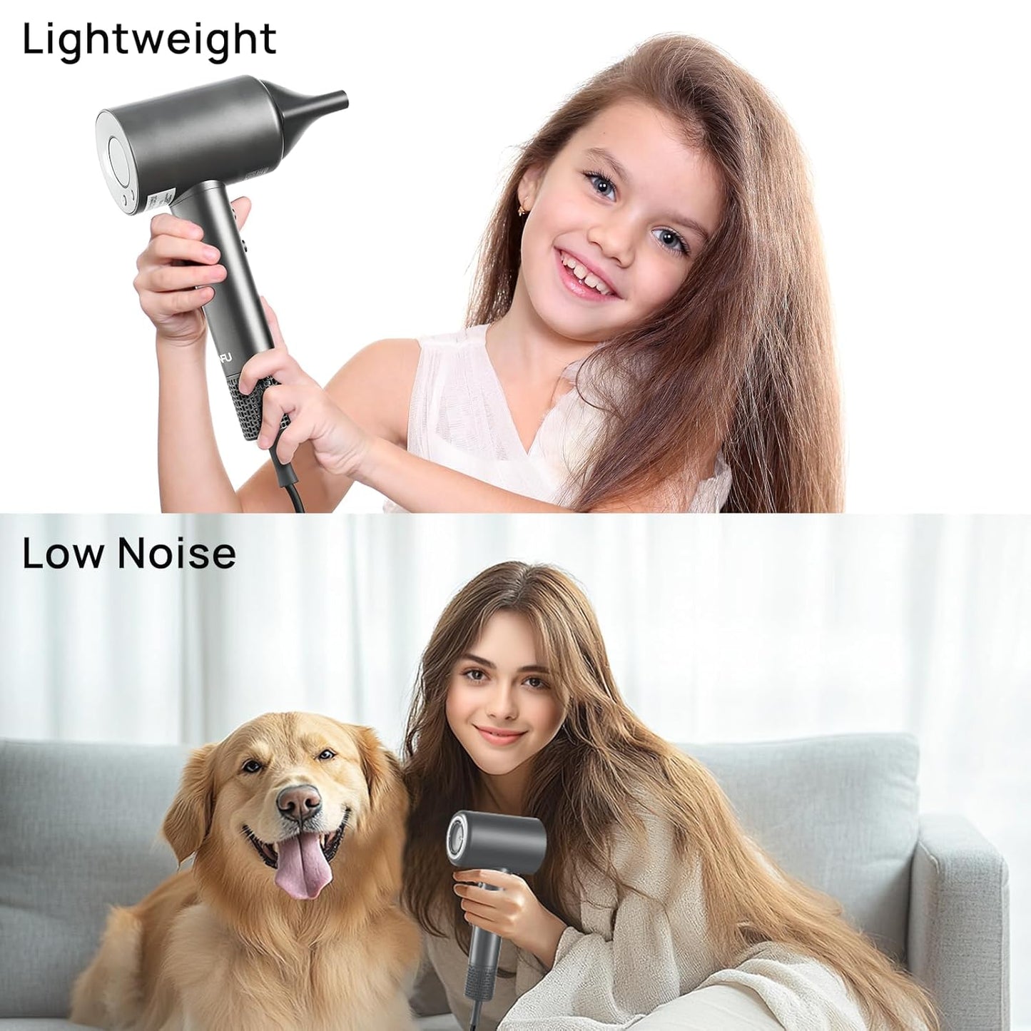 CONFU Haardroër, 110000 RPM Vinnigdraaiende Haardroër met Magnetiese Diffuser en Konsentreerder, Professionele Liggewig Ioniese Haardroër vir Vroue en Mans
