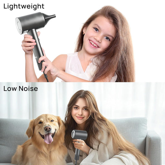 CONFU Haardroër, 110000 RPM Vinnigdraaiende Haardroër met Magnetiese Diffuser en Konsentreerder, Professionele Liggewig Ioniese Haardroër vir Vroue en Mans