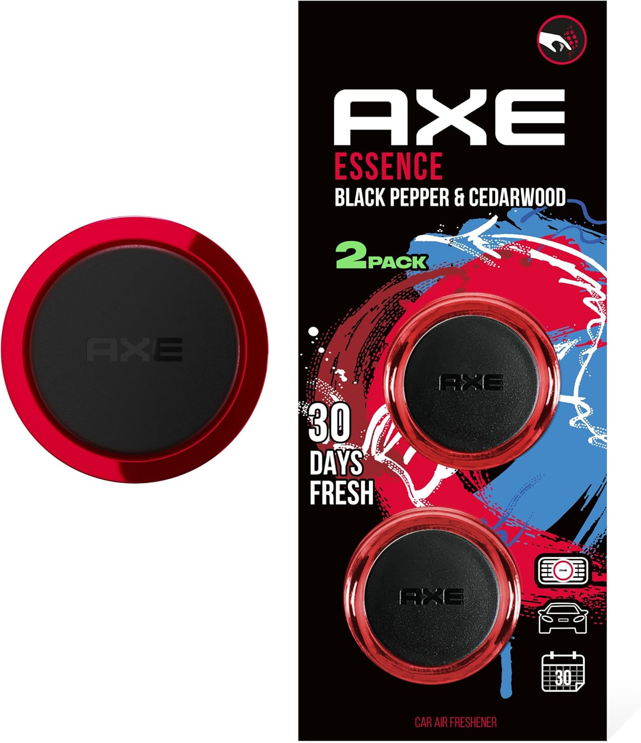 AXE Mini Vent Clip Car Air Freshener - 30 Days Fresh (Essence Scent - Pack of 2)