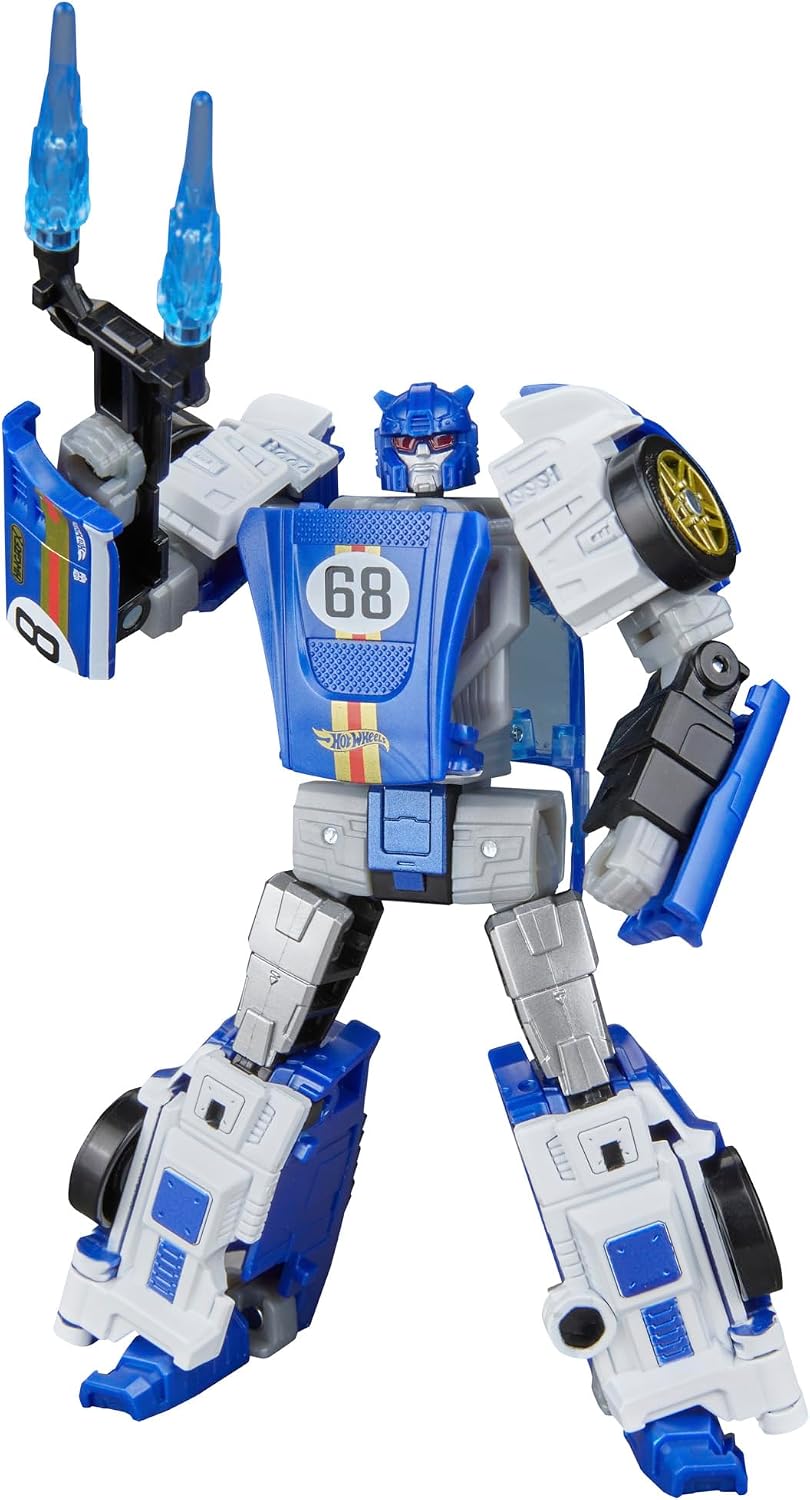 Transformers Collaborative Hot Wheels® x El Segundo Coupe, Deluxe Class 5-Inch Robot Action Figure Converts to Race car (Ages 8+)