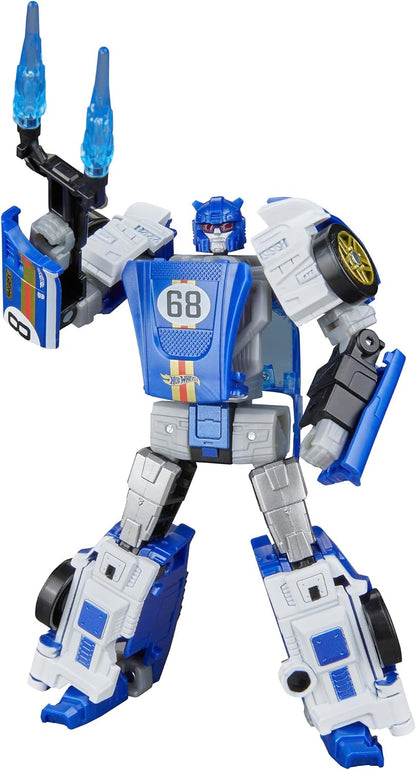 Transformers Collaborative Hot Wheels® x El Segundo Coupe, Deluxe Class 5-Inch Robot Action Figure Converts to Race car (Ages 8+)