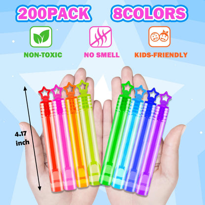 Bulk Bubble Toys Prizes - (200 PCS) Mini Bubble Wands Party Favors