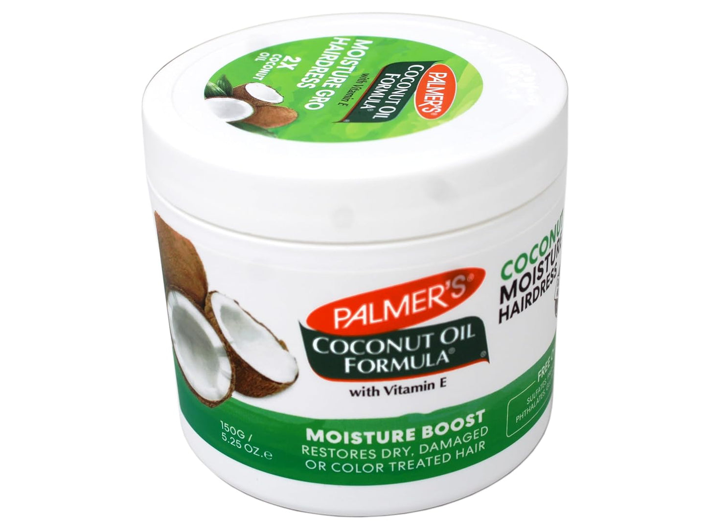 Palmer's Coconut Oil Moisture Boost Gro Hairdress Jar Restores dry damaged or Color treated Hair  - 5.25 oz (155ml)