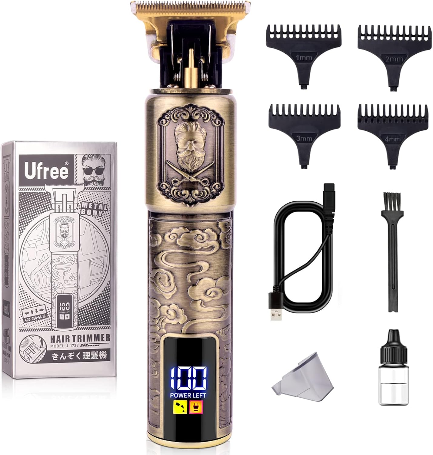 Beard Trimmer for Men and Mustache T Blade Liners Trimmer Set, Shaving Kit for Mustache Body Nose Ear Hair Facial, Electric Razor for Men