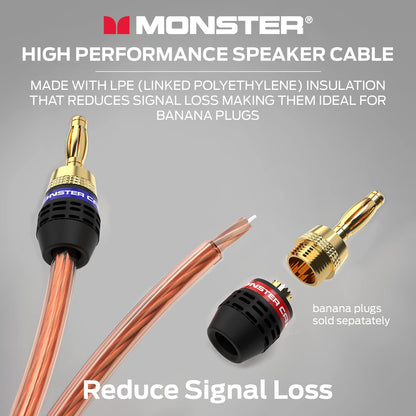 Monster XP Koperbeklede Aluminium (CCA) Luidsprekerkabel 12 Goue Kabel 100 VT Spoel – Ideaal vir Tuisteaterkabels en Motorklankkabels