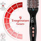 Ionic Thermal Brush, 1.5 Inch Heated Round Brush for Blowout, 30s Fast Heating Curling Brushes with 9 Temp Settings, Dual Voltage Travel Hair Styling Tool, Not Blow Dryer