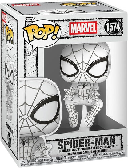 Funko Pop! Marvel: Marvel Sketched - Spider-Man - Collectable Vinyl Figure - Gift Idea - Official Merchandise - Toys for Kids & Adults - Comic Fans - Model Figure for Collectors and Display