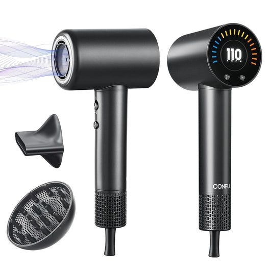 CONFU Haardroër, 110000 RPM Vinnigdraaiende Haardroër met Magnetiese Diffuser en Konsentreerder, Professionele Liggewig Ioniese Haardroër vir Vroue en Mans