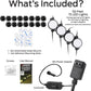 Monster Smart Outdoor Ground Accent RGB+IC+WW LED Lights, 50ft, 15 LEDs, Sound Reactive, Ground Stakes & Wall/Ceiling Mounts, Weather & IP44 Water Resistant, Works with Alexa, Siri, Google Home, App
