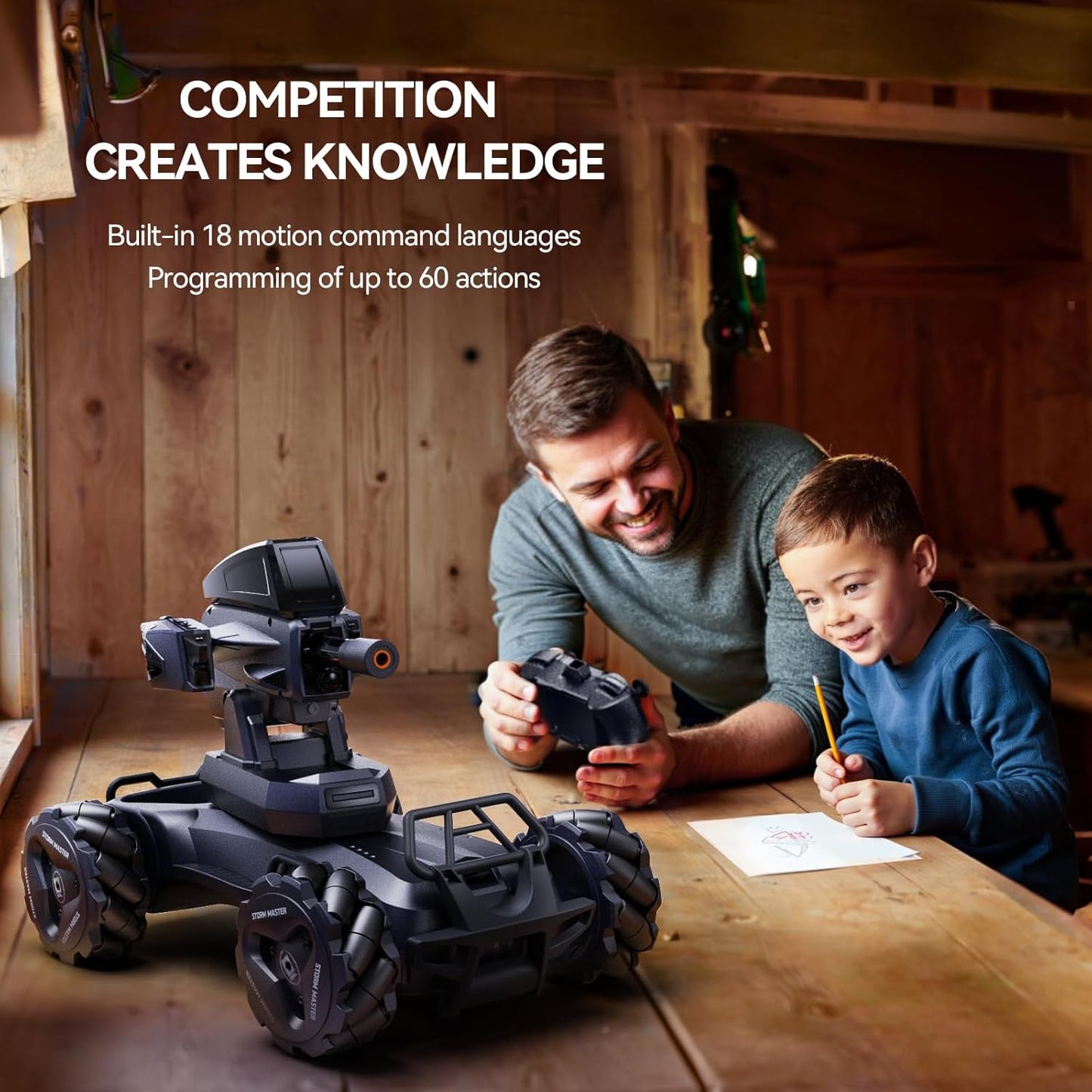 V997 RC Big Monster Truck : 4X4 Large Off-Road RC Car 1:10 Large RC Car, Educational STEM Car & Programming & Water Bombs Battle,120Mins Play Time - (Black)