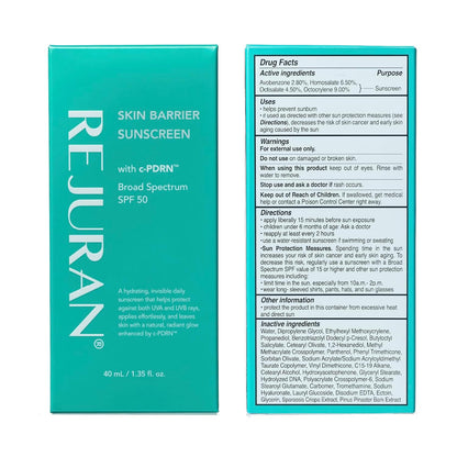 REJURAN Skin Barrier Sunscreen SPF 50, c-PDRN® Daily Sunscreen, 1.35 fl oz