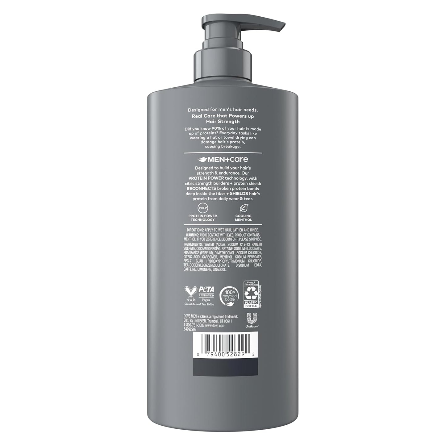 DOVE MEN + CARE Shampoo Thick & Strong, Builds Hair Strength, w/ Calcium 28 Fl oz - (2 CT)