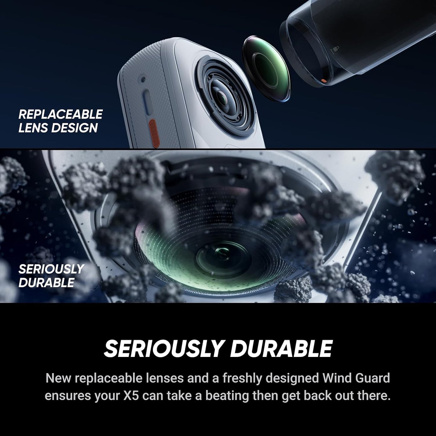 Insta360 X5 Ski Bundle - Waterproof 8K 360 Camera, Invisible Selfie Stick Effect, Leading Low Light, Rugged & Replaceable Lens, 3-Hour Battery, Clear Audio, Stabilization