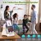 Wireless Induction Audio Bluetooth Speaker, 4 in 1 Phone Stand Speakers Amplifier with Colorful Ambient Light,360° Adjustable Holder- White