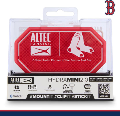 Altec Lansing x Boston RED SOX - Draagbare Bluetooth-luidspreker HYDRAMINI 2.0, IP67 Waterdig, 8W Uitset, 12h Speeltyd, USB-C Vinnige Laai, Stemassistent-integrasie (Boston Red Sox)