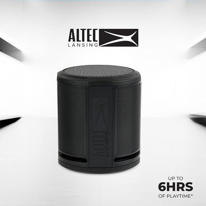 Altec Lansing HydraMicro - Waterdigte Bluetooth-luidspreker, Liggewig en Draagbare Luidspreker vir Reis en Buiteluggebruik, Swart