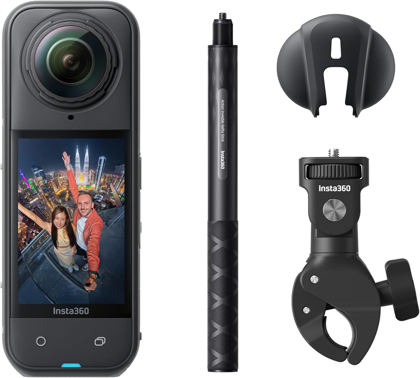 Insta360 X5 Motorcycle Bundle - Waterproof 8K 360° Action Camera, Rugged & Replaceable Lens, 3-Hour Battery, Clear Audio, Stabilization, Invisible Selfie Stick Effect, Leading Low Light