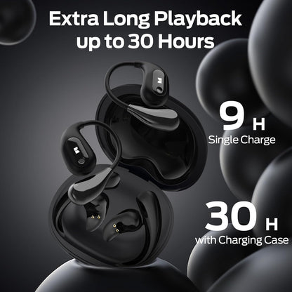 Monster Open Ear Headphones, Bluetooth 5.4 Earphones Wireless - Touch Control, IPX6 Waterproof Open Ear Earbuds (Black)